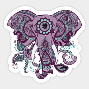 PURPLE ELEPHANT MANDALA Sticker